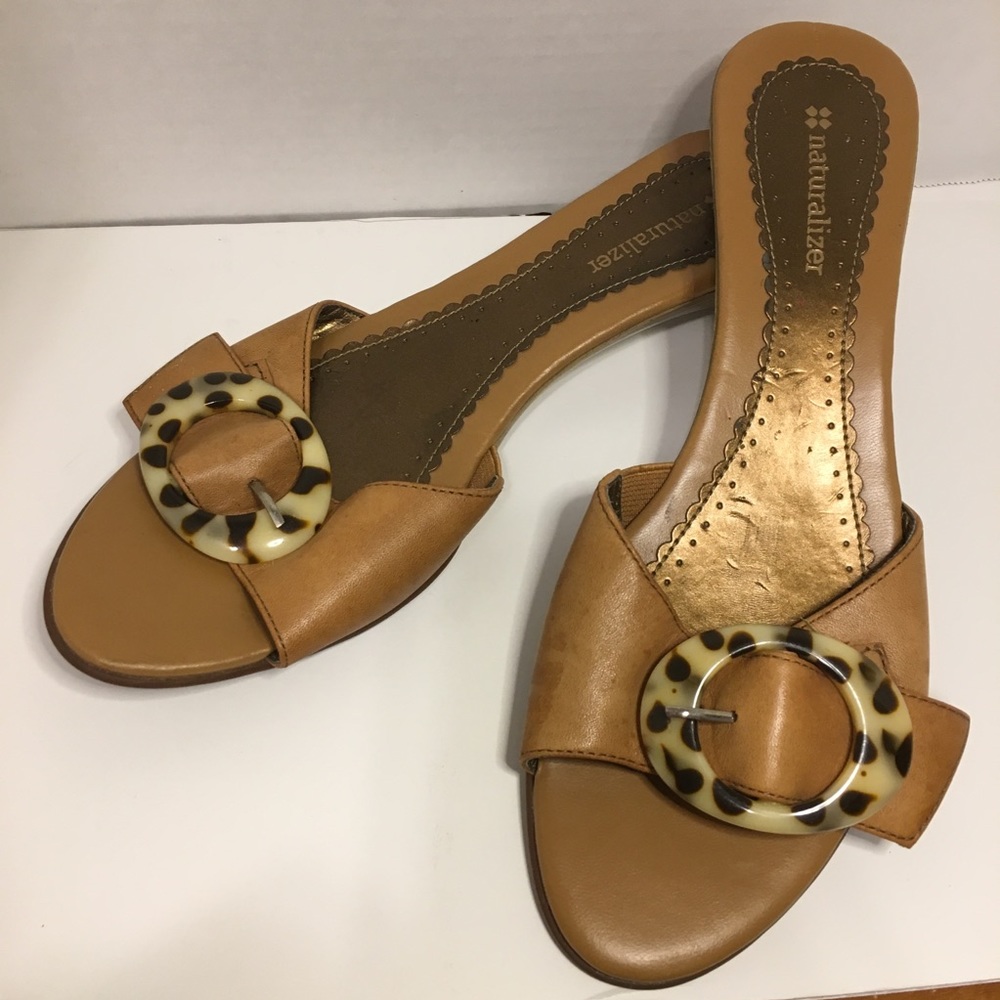 Naturalizer “Kacey” Sz 8 Leather 1” Open toe slide